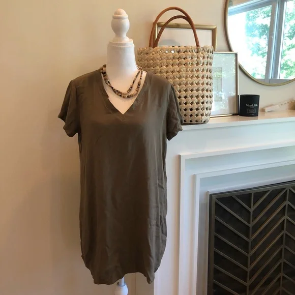 slim fit dress slacks Anthropologie Dress Womens 0 Green Button Up Long Sleeve Belted White Striped